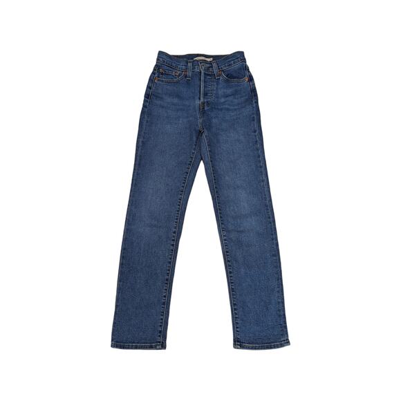 Levi's Wedgie Straight Jeans Medium Wash Blue Womens 24 High Rise Baggy Relaxed - Picture 2 of 7